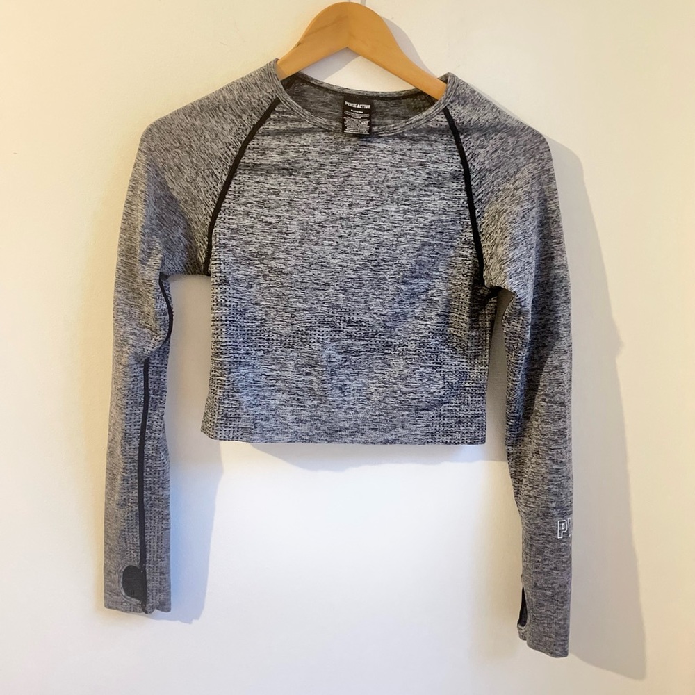 Pink Active Long Sleeve Cropped Workout Top Size Small